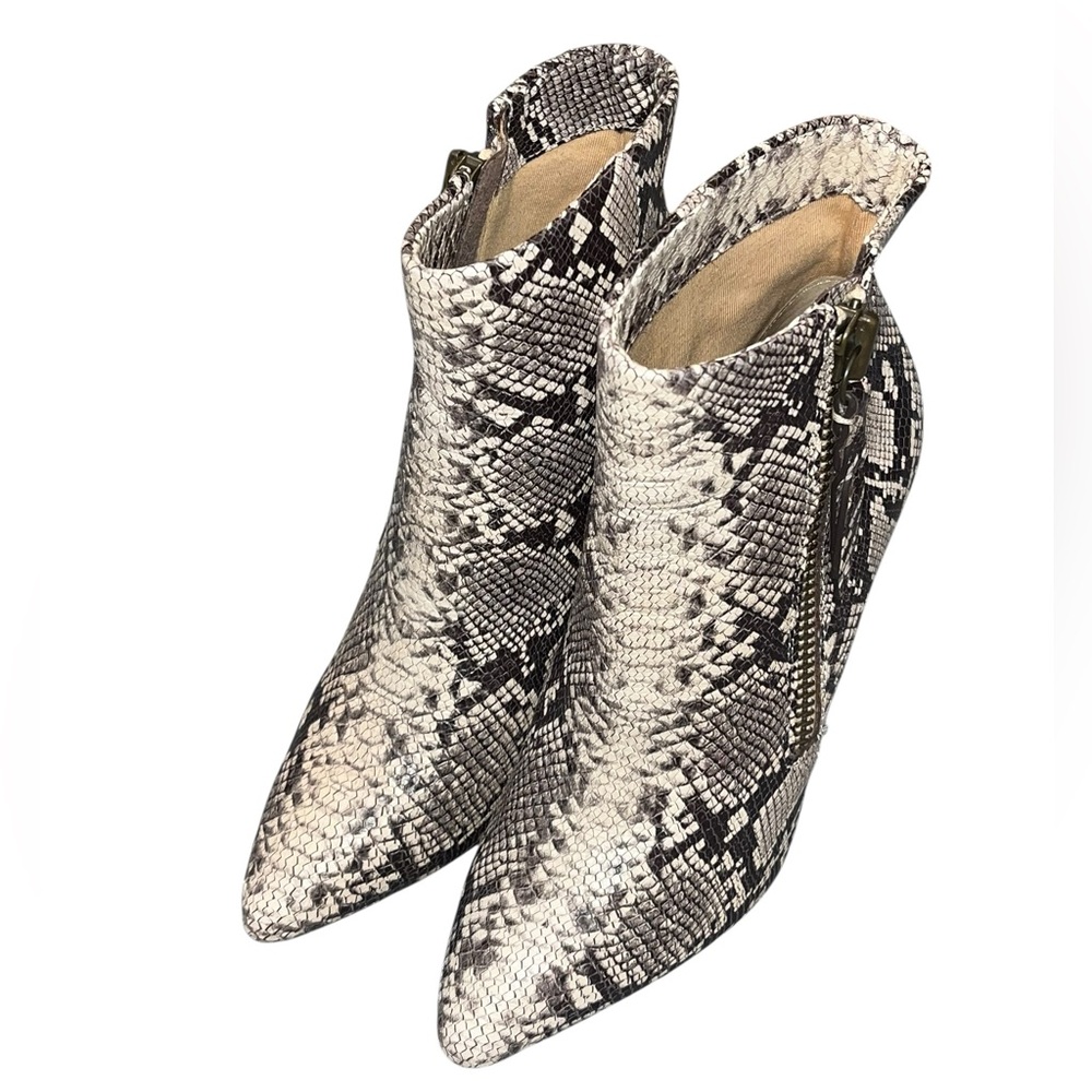 Splendid Neva Python Chunky Heeled Booties - Size… - image 2